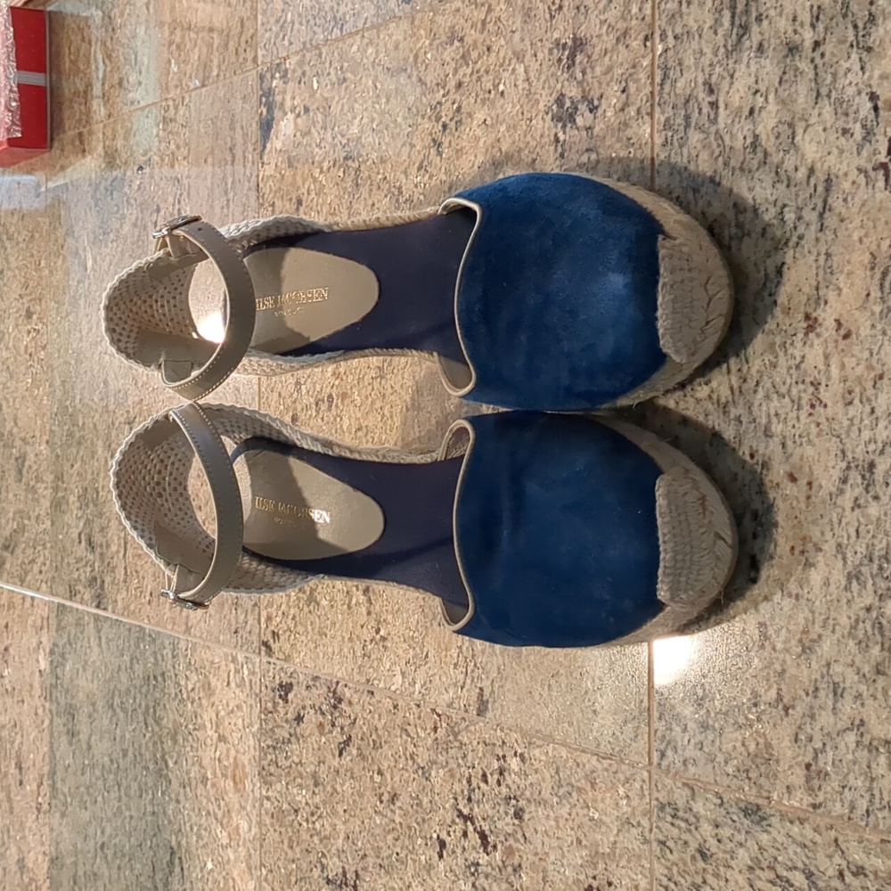 Ilae Jacobsen Dahlia Indigo (Navy) Dalia Espadrille Wedges Size EU 39 (8) NIB